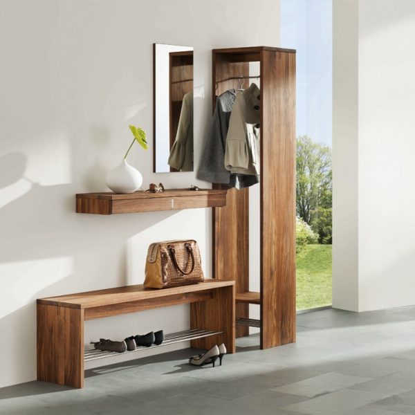 Garderobe Team 7, Nußbaum massiv, geölt